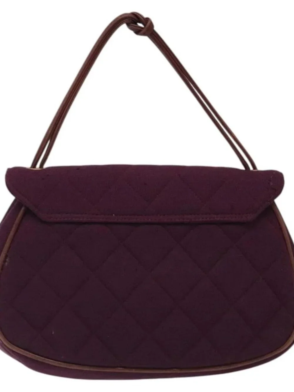 CHANEL Matelasse Hand Bag Cotton Purple CC Auth BD1572